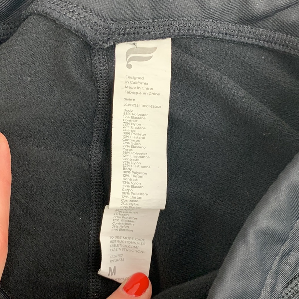 Fabletics Crop Leggings Running Size Medium Black… - image 6